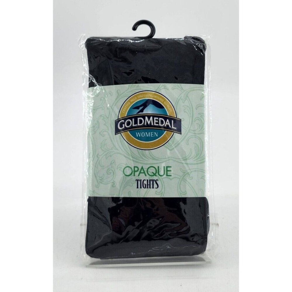 Gold Medal Brand Women's Opaque Tights 100% Nylon Black Fits Size 5'4" to 5'11"